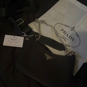 Prada Crossbody Bag Purse Nylon Black